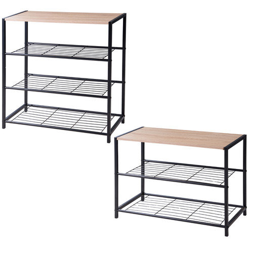 Metal shoe rack with - mdf, top