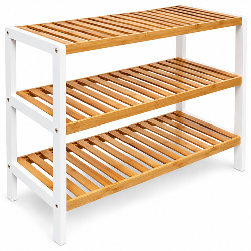 Tier bamboo shoe rack stand - 3-tier,