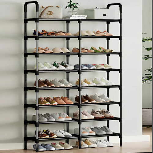 Shoe rack tier row metal - tier,