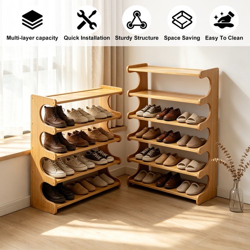 Tiers bamboo shoe rack - 5/6,