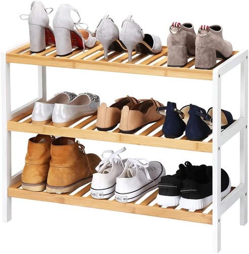 Tier wooden bamboo shoe - wooden,