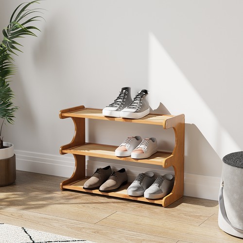 Tiers bamboo shoe rack - bamboo,