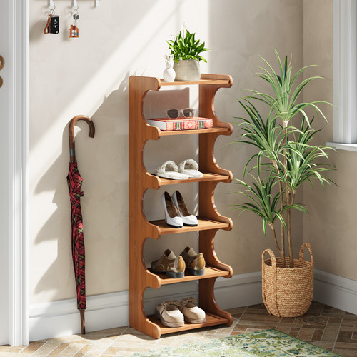Bamboo shoe rack narrow - bamboo,