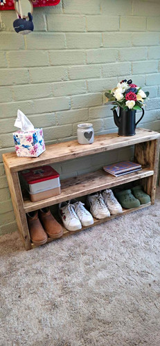 Brown wooden shoe - brown, rack