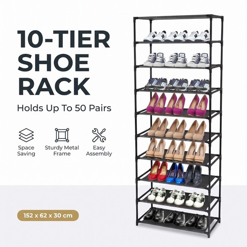 Tall tier shoe rack space - 10,