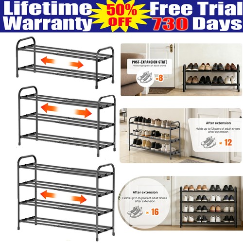 Extendable metal shoe rack - extendable,