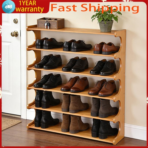 6tier wooden shoe rack stoarge - shoe,