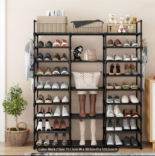 Tier large metal shoe rack - shoe,
