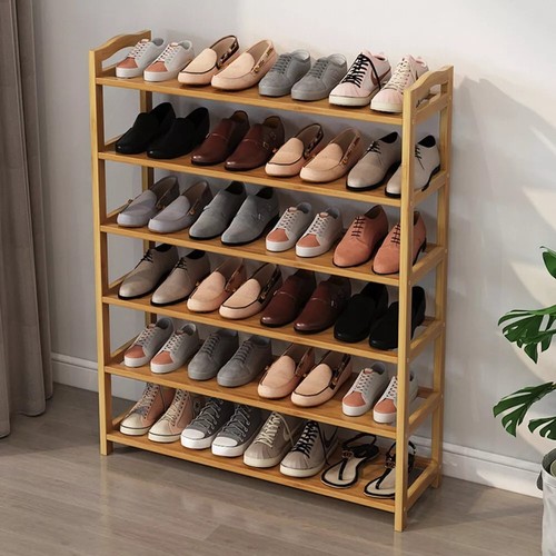 Tiers bamboo shoe rack - bamboo,