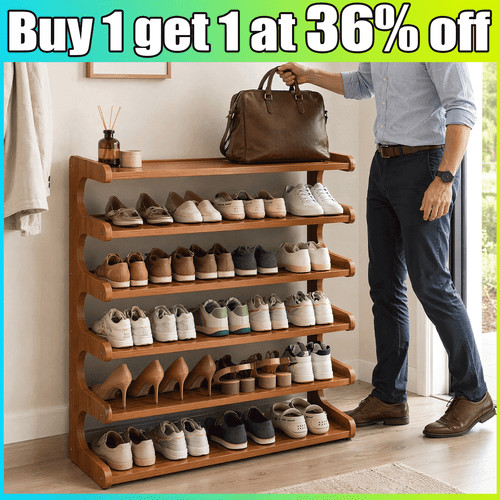 Tier wooden shoe rack - 5/6,