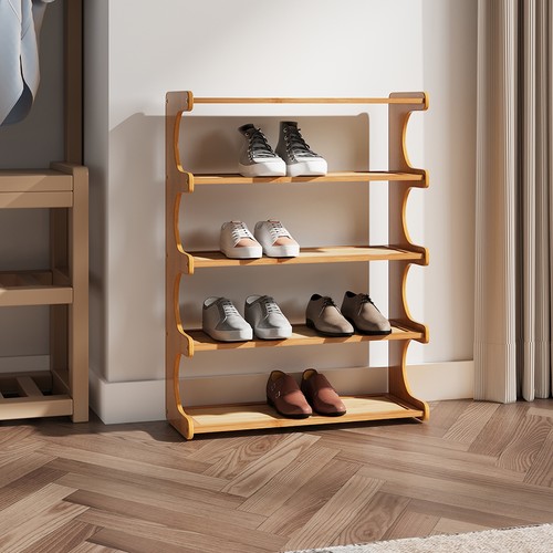 Bamboo shoe rack storage - shoe,