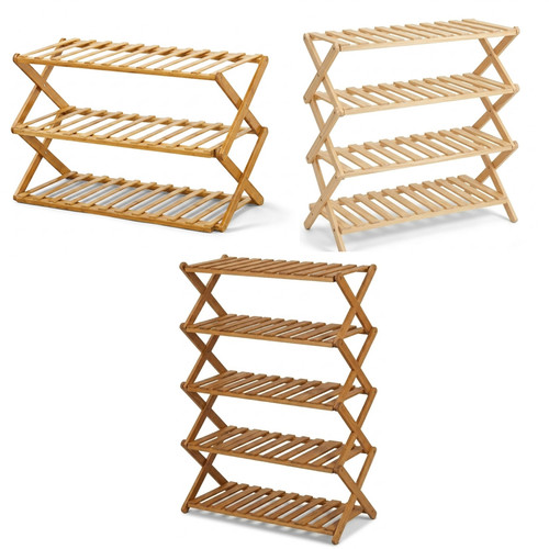 Tier folding wooden shoe - folding,