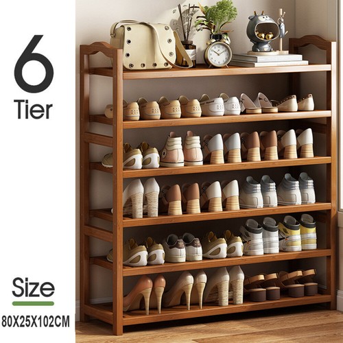 Tiers bamboo shoe rack - bamboo,