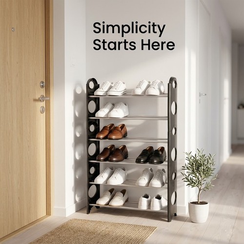 Tier shoe rack stand - 6, compact