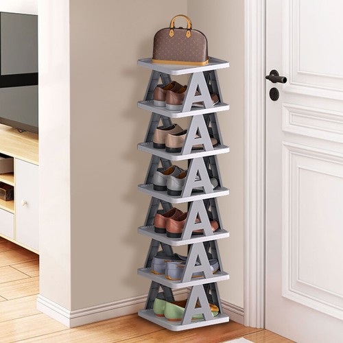 Tier wooden shoe rack - wooden, tall
